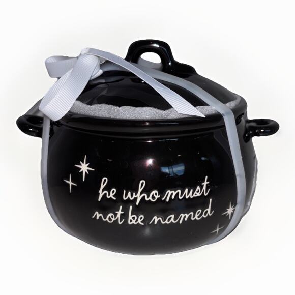 Rae Dunn Harry Potter Ceramic Cauldron Black Dark Mark He Who Must Not Be Named - Picture 1 of 3